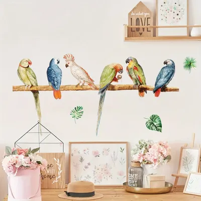 Simulierte Vogelsteation, Ruhe auf Baumzweigen, Tier-Wandaufkleber, abnehmbar, für Schlafzimmer, Wohnzimmer, Dekoration, Wandaufkleber Image
