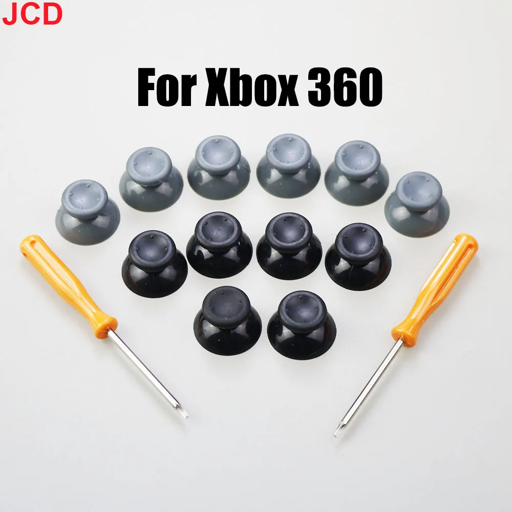 Neue 7 teile/satz schwarz grau 3d analog stick für xbox 360 controller thumbs ticks kappen für x box 360 gamepad reparatur teile mit werkzeug Image