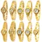 Neue Mode Uhren frauen Hand Oberleitung Band Goldene Luxus Quarz Armbanduhr Uhr Stunden 10 teile/los