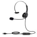 Irfora Ergonomic USB Call Center Headset PU Leather Ear Pad Adjustable Microphone