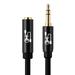 SHD Aux Extension Cord 25Feet Black 3.5mm 1/8 Aux Stereo Audio Cable Male to Female Type Gold Plated Metal Shell with High Purity OFC Conductor