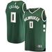 Men's Fanatics Branded Damian Lillard Hunter Green Milwaukee Bucks Fast Break Replica Jersey - Icon Edition