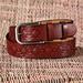 'Men's Classic Brown Leather Belt with Silver-Toned Buckle'