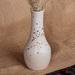 'Hand-Painted Glazed Splatter Ceramic Vase in White and Brown'