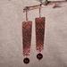 'Antique-Finished Copper and Carnelian Dangle Earrings'