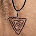 Triangular Hypnosis,'Antiqued Hammered Triangular Copper Pendant Necklace'
