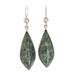 Lance in Light Green,'Handmade Jade Earrings in Sterling Silver'