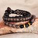 Gallant Energies,'Men's Natural Obsidian and Agate Bracelets (Set of 2)'