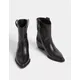 M&S Womens Cow Boys Block Heel Boots - 3 - Black, Black
