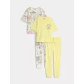 M&S Girls 2pk Pure Cotton Pyjama Sets (6-16 Yrs) - 6-7 Y - Yellow, Yellow