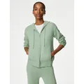 Autograph Womens Pure Cashmere Zip Up Hoodie - Pale Jade, Pale Jade,Grey Marl