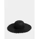 M&S Womens Straw Wide Brim Hat - M-L - Black, Black,Natural