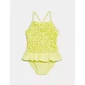 M&S Girls 3D Petal Swimsuit (2-8 Yrs) - 3-4 Y - Yellow, Yellow,Pink