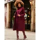 Sosandar Womens Wool Rich Longline Tailored Coat - 12, Red