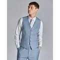 Ted Baker Mens Slim Fit Wool Blend Sharkskin Waistcoat - 34REG - Blue, Blue