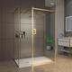 Luxor 3 Sided 1600 x 700mm Walk In Shower Enclosure with Tray & Brushed Brass Frame - 8mm Easy Clean Glass