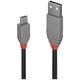 LINDY USB cable USB 2.0 USB-A plug, USB Micro-B plug 0.50 m Black, Grey 36731