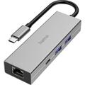 Hama 4 ports USB-C® (USB 3.2 2nd Gen) multiport hub Grey