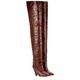 Isabel Marant Brown Lostynn Embossed Leather Thigh High Boots Size 36