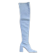 Prada Pale Blue OTK Stretch Heeled Boots Size 38.5