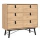 Ry Small Double Chest of Drawers 6 Drawers in Jackson Hickory Oak, none