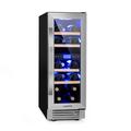 Klarstein Vinovilla 17 Built-In Duo Two-Zone Wine Fridge 53l 17 Bottles 3-Colour Glass Door