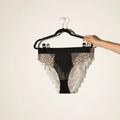 Synergy Lace Brief | High Waisted Womens Brazilian Knickers | Full Coverage | Black | M | Lemonade Dolls