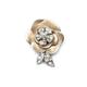 CHANEL Silver CC Crystal Pink Enamel Camellia Flower Brooch