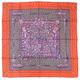 HERMES Carre 90 Hidden Treasure Women's Scarf Muffler 100% Silk Gray Purple Orange