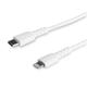 StarTech.com 3 foot (1m) Durable White USB-C to Lightning Cable - Heavy Duty Rugged Aramid Fiber USB Type A to Lightning Charger/Sync Power Cord - Apple MFi Certified iPad/iPhone 12