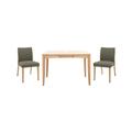 Duplex Small Extending Dining Table with 2 Upholstered Chairs - Black