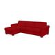 Nicoletti - Alcova 3 Seater Left Hand Facing Fabric Sofa Bed and Storage Chaise with Scroll Arms - Selma Rosso