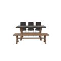 Fusion Small Table, 3 Chairs and Dining Bench Set