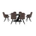 Enterprise Dining Table, 4 Swivel Side Chairs and 2 Swivel Arm Chairs Set