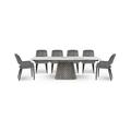 Basque Extending Dining Table with 6 Chairs - 180-cm - Granite