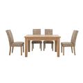 Furnitureland - California Rectangular Solid Oak Extending Dining Table and 4 Faux Suede Chairs