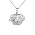 Maltese Dog Head Necklace in Sterling Silver