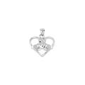 Claddagh Heart Shaped Necklace in 9ct White Gold