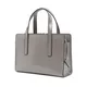 Prada, Bags, female, Gray, ONE Size, Gray Brushed Leather Handbag with Contrast Trim