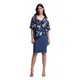 Joseph Ribkoff, Dresses, female, Blue, 5Xl, Floral Chiffon Overlay Midi Dress