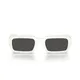 Prada, Accessories, female, White, 52 MM, Irregular Shape White Sunglasses with Dark Grey Lenses