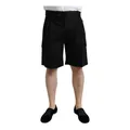 Dolce & Gabbana, Shorts, male, Black, XL, Cotton Stretch Cargo Bermuda Shorts