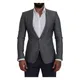 Dolce & Gabbana, Jackets, male, Gray, S, Gray Wool Silk Slim Fit Jacket Blazer