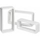 Tectake - 3 floating shelves Leonie - wall shelf, wall mounted shelf, hanging shelf - white - white