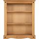 Corona 3 Shelf Low Bookcase in Distressed Waxed Pine Finish