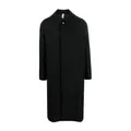 Sunflower, Coats, male, Black, M, Black Wool Funnel Neck Coat