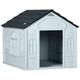 PawHut Weather-Resistant Dog House for Medium Dogs - Grey