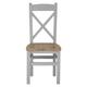 Cross Back Dining Chair with Wooden Seat - L43 x W50 x H97 cm - Grey