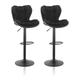 Clipop - 2x Barstools, Swivel Barstool, Kitchen Bar stools, pu Leather Breakfast Barstool Set,Black