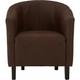 Premier Housewares Brown Leather Tub Chair Leather Effect Tub Chairs for Living Rooms Distressed Chair Design Tub Armchair and Reception Chair